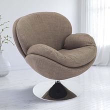 Accent Chair in Khaki Fabric